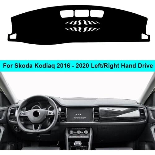 2 Layer Car Dashboard Cover Carpet Cape for Skoda Kodiaq 2016 2017 2018 2019 2020 LHD RHD Rug Shade Pad Carpet Dashmat Sun Shad