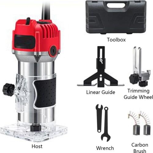 2300W 20000rpm Wood Electric Trimmer Woodworking Electric Hand Trimmer Wood Laminator Edge Trimmer Milling Slotting Machine+box