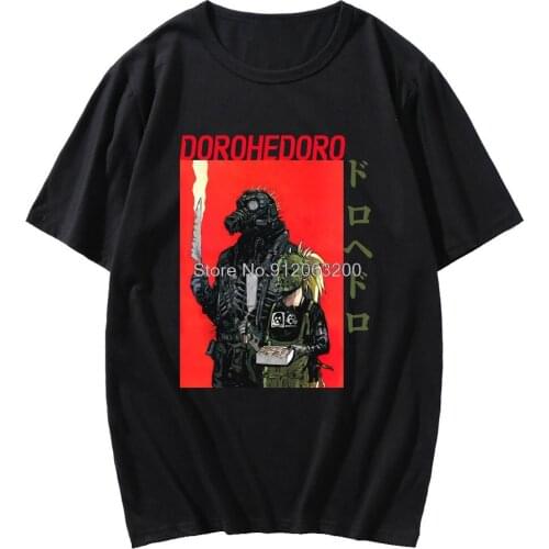 Japanese Anime Dorohedoro Pattern Short Sleeve Spring Summer Men/women Pure Fashion T-shirt Male Casual Loose Tshirt