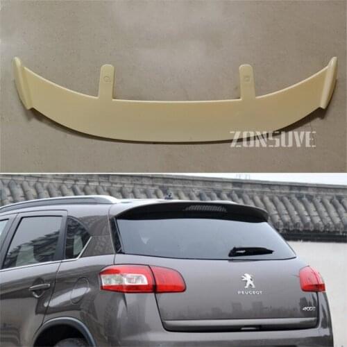 Use For Peugeot 4008 Spoiler ABS Plastic Carbon Fiber Look Hatchback SUV Roof Rear Wing Body Kit Accessories