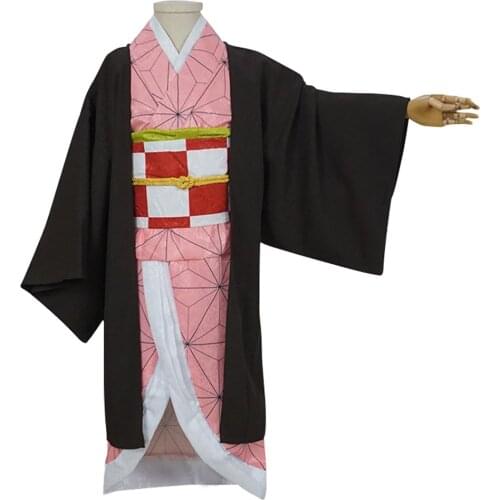 Hot Japanese Anime Demon Slayer Kimetsu no Yaiba Cosplay Kamado Nezuko Cosplay Costume Kimono For Kids Child