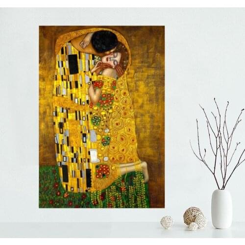 Nice Gustav Klimt Poster Custom Satin Poster Print Cloth Fabric Wall Poster Print Silk Fabric Print Poster