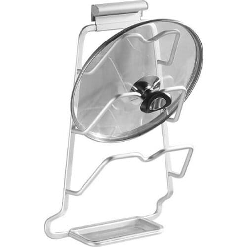 Stainless Steel Pot Lid Shelf Wall-Mounted Multifunctional Drying Pan Pot Rack Cover Lid Rest Stand Cookware Organizer Holder