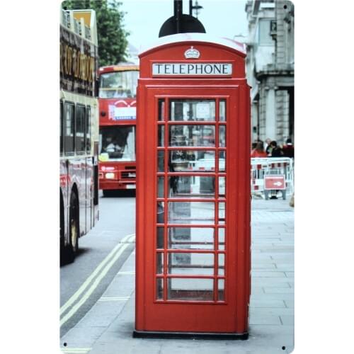 [ Mike86 ] telephone booth Metal signs wall decor House Office Restaurant Bar Iron Painting art B-151 Mix order 20*30 CM