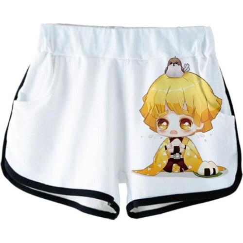 Fashion 3D Print Comic Demon Slayer Girls Shorts Summer Short Pants Suitable Casual Boys Girls 3D Kimetsu no Yaiba White Shorts