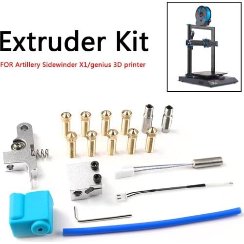 3D Printer Extruder Heating Kit Nozzle Thermal Resistor Heating Pipe Extruder Kits for Artillery Sidewinder X1