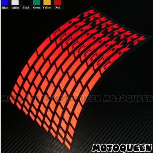 16X Motorcycle Front Rear Wheel Rims Tire Decals Reflective Stripe Stickers For GSXR GSX R 600 750 1000 K1K2K3K4K5K6K7K8K9L1L2L3