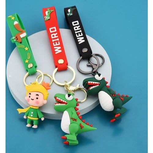 New anime little prince cartoon dinosaur key ring creative key chain men and women school bag key chain pendant small gifts
