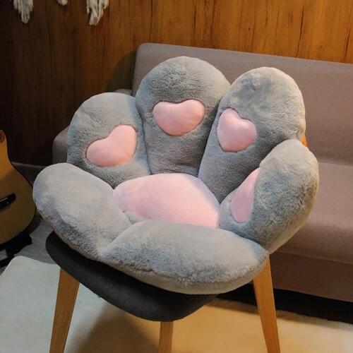 Seat Cushion Cute Cat Paw Chair Cushion Plush Animal Child Sofa Back Pillows Mat Home Sofa Indoor Floor Winter Decor Gift