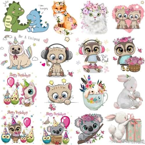 Prajna Cute Bunny Rabbit Patch Heat Transfer Vinyl Iron On Transfers For Clothes Cartoon Ironing Stickers DIY Appliques A Level