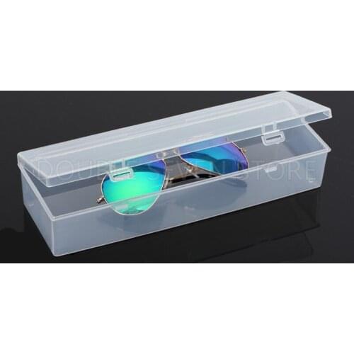 2pcs 25cm L Rectangle Flip Cover Plastic Storage Box PP Transparent Case Pack boxes DIY Making Part Material Accessories