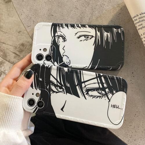 Luxury Japan Cartoon Anime Matte Soft Silicone Case For IPhone 11 12 Pro Max Mini XR X XS 7 8 Plus SE 2020 Anti-Drop Shell Cover
