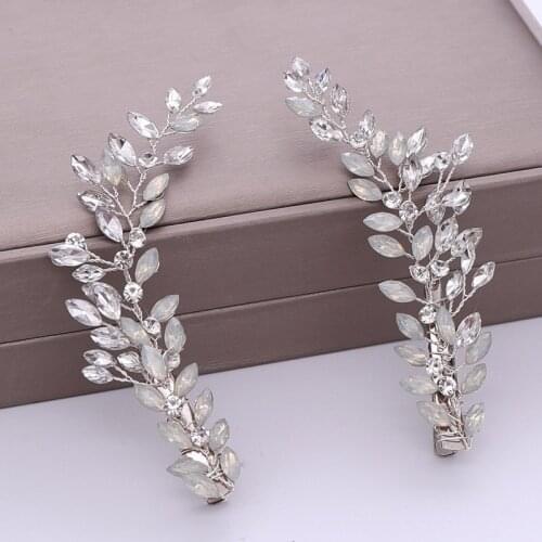 Bride Hairclip Crystal Beads Wedding Tiaras Headband Bridesmaid Headdress Bridal Headpiece For Women Jewelry BN