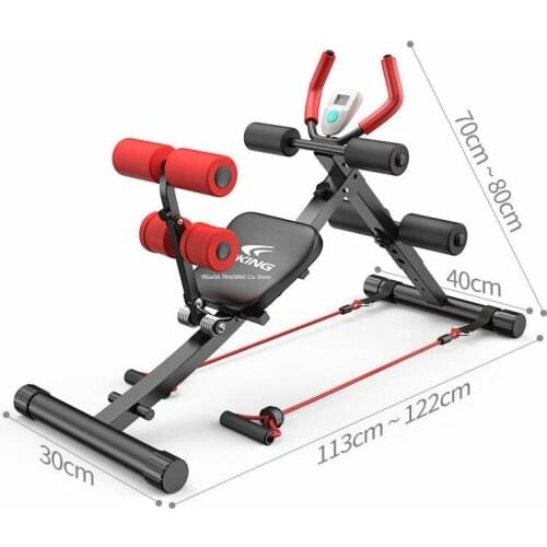 Abdominal Fitness Device with LCD Display, Core Trainers Full Body Workout Machine, Height Adjustable Sit-Up Exerciser