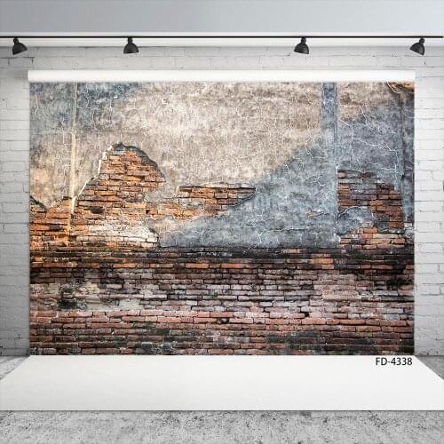 Broken Cement Brick Wall Photography Background Custom Vinyl Backdrops Photo Studio for Children Baby Shower Pets Toy Photoshoot