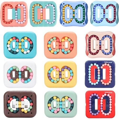 Rotating Bean Fingertip Fidget Toys Gyro Double-sided Stress Relief Spin Bead Puzzles Child Education Intelligence Game