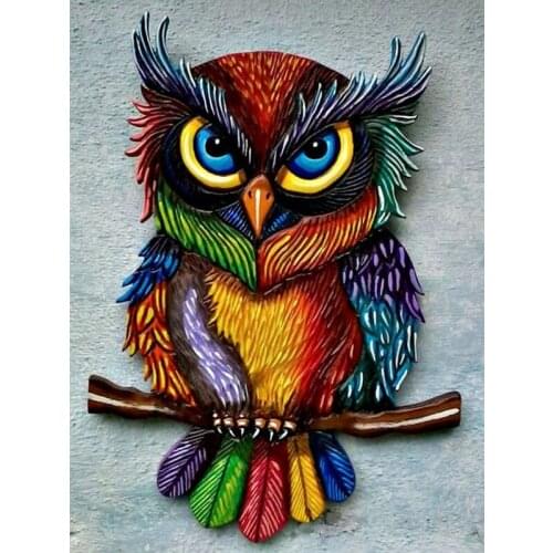 YIKEE owl diamond painting round rhinestones 5D DIY Diamond Embroidery Mosaic Picture Of Rhinestone Decoration Home k301