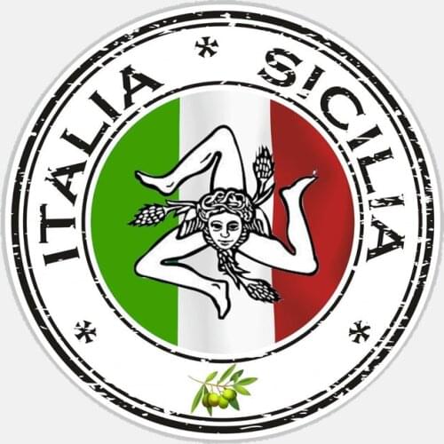 Funny Motorcycle PVC 14cm X 14cm Car Styling Italia Sicilia Car Sticker Accessories Fashion Decals