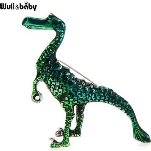 Wuli&baby Enamel Dragon Brooches For Women Unisex Jurassic Era Hadrosaur Dragon Animal Party Casual Brooch Pin Gifts