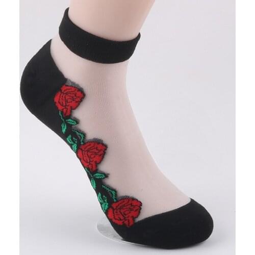 Sexy fishnet Women Lace Ruffle Soft Comfy Sheer Silk Elastic Mesh Knit Frill Trim Transparent Ankle funny socks 1pair=2pcs 3217