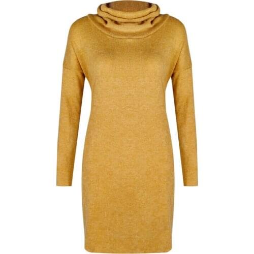 2021 Hot Womens Cowl Neck Loose Long Sleeve Oversize Sweater Jumper Shirt Tops Dress New