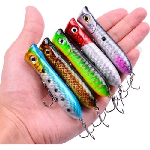 1PCS 8cm 11g 6# Hooks Pesca Artificial Bait Peche Fishing Tackle Top Water for Sea Bass Popper Lure Fishing Wobbler Crankbait