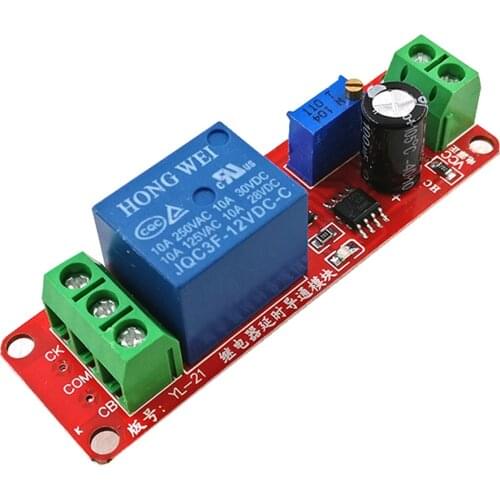 1PCS Time Delay Relay Module Timer Switch NE555 Adjustable DC Module 12 V Delay Relay Shield 0 ~ 10 S