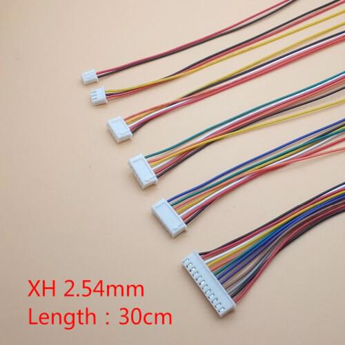 10pcs/lot JST XH 2.54 2/3/4/5/6/7/8/9/10 Pin Pitch 2.54mm Connector Plug Wire Cable 30cm Length 26AWG