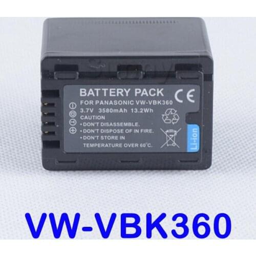 VW-VBK360 Battery for Panasonic HDC-HS60,HDC-HS80,HDC-SD40,HDC-SD60,HDC-SD80,HDC-SD90,SDR-H85,SDR-H100,SDR-T50,SDR-T70 Camcorder