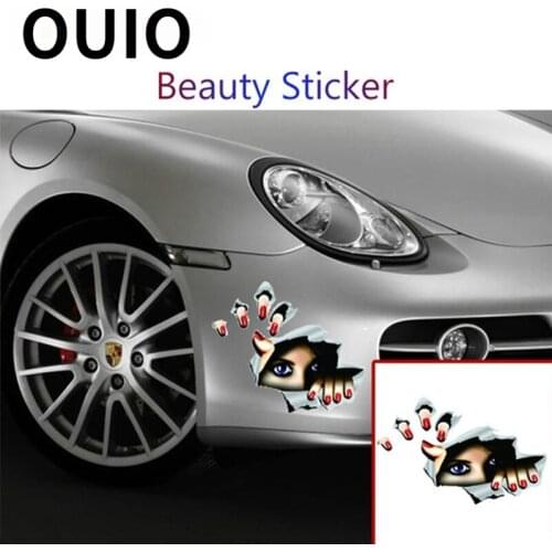 OUIO 1PC Car 3D Stickers Eyes Styling For Ford Focus MK2 2 3 Fiesta Mondeo MK4 Kuga Fusion Ranger Toyota Corolla chr RAV4 yaris