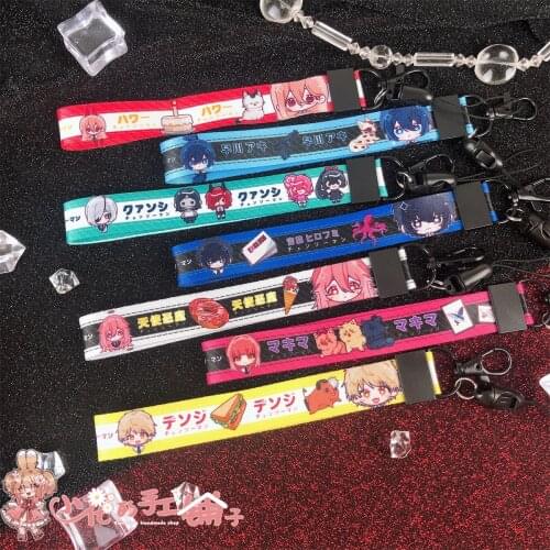 Chainsaw Man Denji Pochita Hayakawa Aki Makima Mobile Phone Straps Cartoon Lanyard for Phone Holder Keychain Hanging Hand Rope