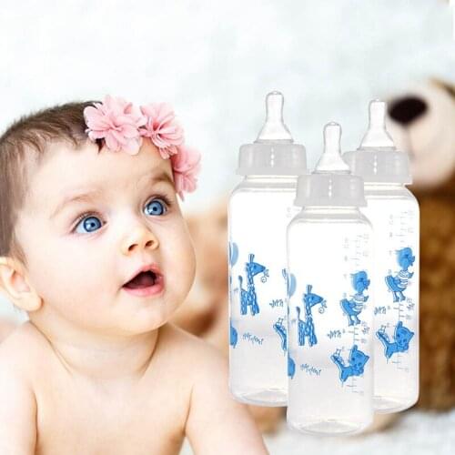 250ml Cute Baby Bottle Infant Newborn Children Learn Feeding Drinking Bottle Kids Standard Caliber Bottle Feeding Color Random