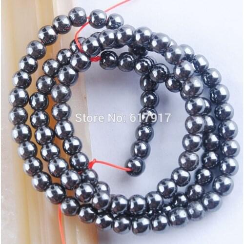 Black Hematite Round 4mm Spacer Loose Beads 15.5 Inches Strand For Making Jewelry TL3039