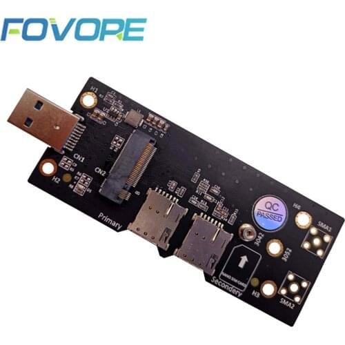 For NGFF M.2 Key B to USB 3.0 Adapter Riser Card with Dual NANO SIM Card Slot for Connector for WWAN/LTE Module