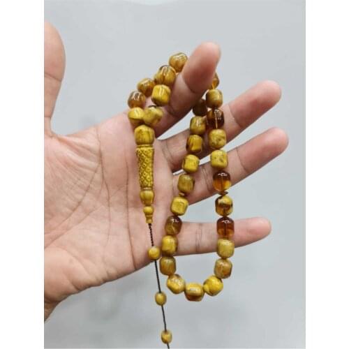 Islamic Tasbih Muslim Rosary Beads 33 Prayer Rosary For Men Bracelet For Men Accessory amber oltu amber stone Handmade Turkey