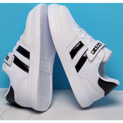 Boys Fashion Trend Non-slip Leather Children Casual Shoes Breathable Kids Sneakers Girls Walking Shoes Outdoor Boys Shoes White