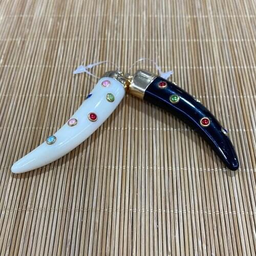 Personalized Resin Pendant Inlaid Diamond Chili Shape Nail Shape Suitable for Handmade Necklace Earrings Jewelry Accessories