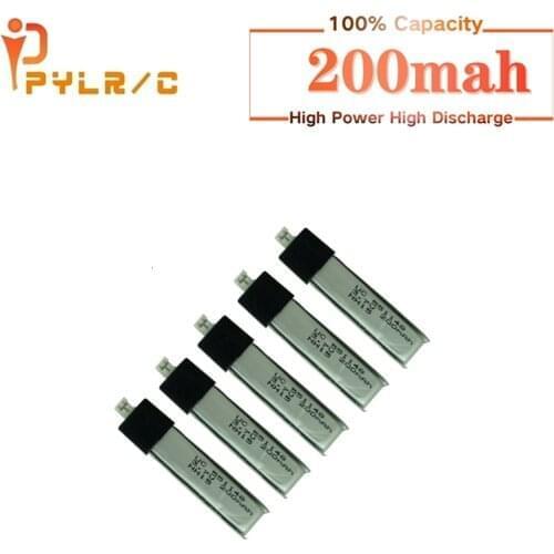 HOT 5Pcs/set 3.7V 200mAH Lipo Battery for WLtoys V911 RC Helicopter Spare Part 2.00p Plug 3.7 V 200 mah For Toys Airplanes