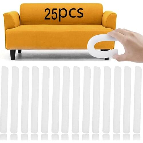 Stretch Sofa Slipcover Foam Strip, 25 Pcs Non Slip Foam Grips for Couch Slipcovers, Anti-Slip Foam Strip Gap Filler Foam Stick