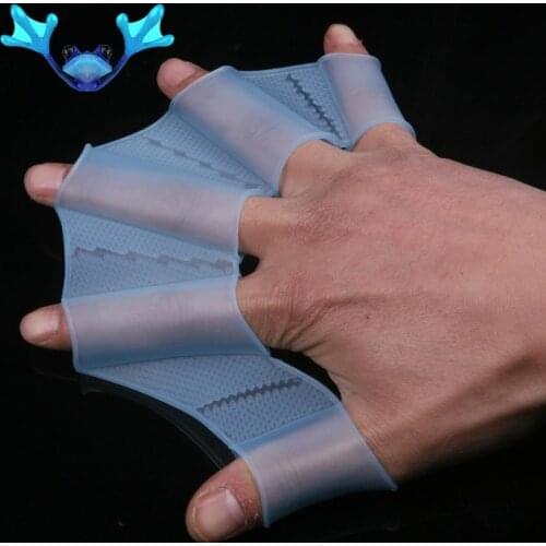 2021 New 1Pair Silicone Training Paddle Dive Glove Swim Glove Swim Gear Fins Hand Webbed Flippers