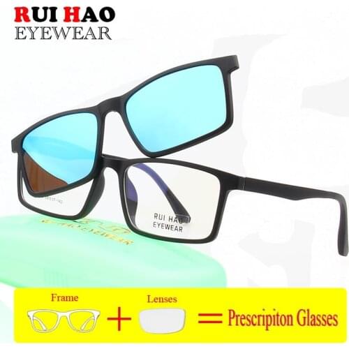 Customize Prescription Glasses Myopia Eyeglasses Resin Lenses Spectacles Glasses Frame Optical Sunglasses Clip on Polarized