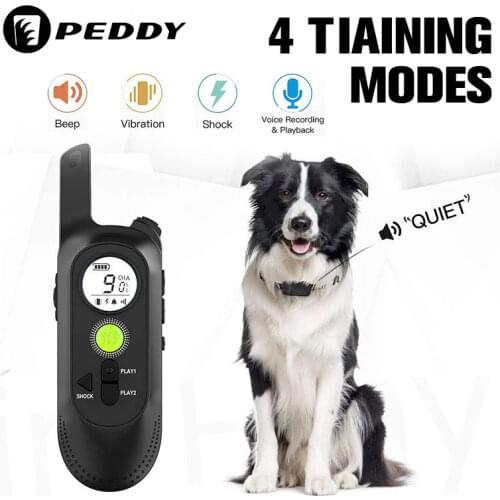 800M Pet Dog Training Electric Collar Shock Training Rechargeable Collar with LCD Display Recording and Touch Design for Pitbull