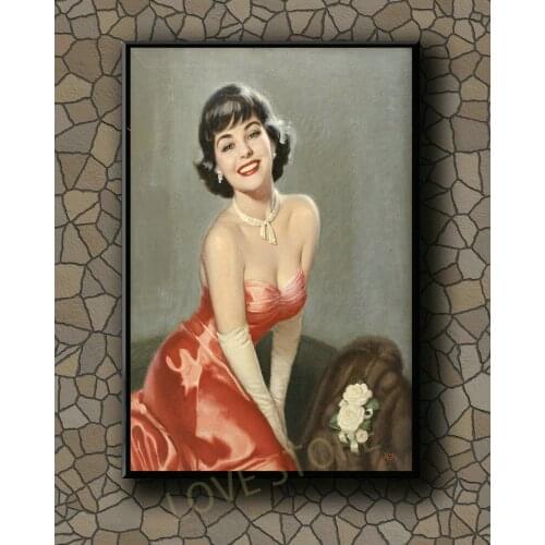 P241 Vintage Beautiful Pin-up Girl Classic Picture 368 Silk Fabric Poster Art Decor Indoor Painting Gift
