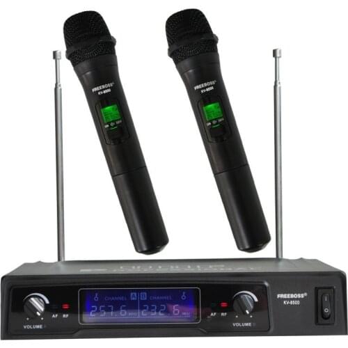 Freeboss KV-8500 VHF 2 Handheld Wireless Microphone Dynamic Capsule Family Party Balanced+Unbalanced Output Wireless Microphone