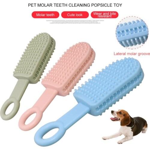 Durable Pet Dog Toothbrush Stick Doggy Fun Teeth Cleaning Chew Toy Pet Soft Rubber Bite Resistant Toy Dog Accessories