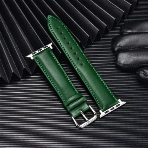 Women Men Leather Watchband for Apple Watch 6 SE 5 4 3 Colorful Replacement Bracelets 38mm 40mm 42mm 44mm Straps for iwatch