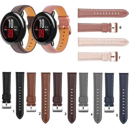 20mm 22mm Fashion Leather Watch Band Strap for Huami Amazfit PACE for Stratos 2 2S 3 Replacement Wrist strap Elegant Bracele