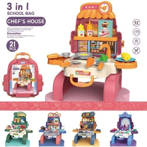 Food Cooking Backpack Interactive Creative Multi Sizes Simulated Food Cooking Backpack Pretend Play Toy for Party Decorations