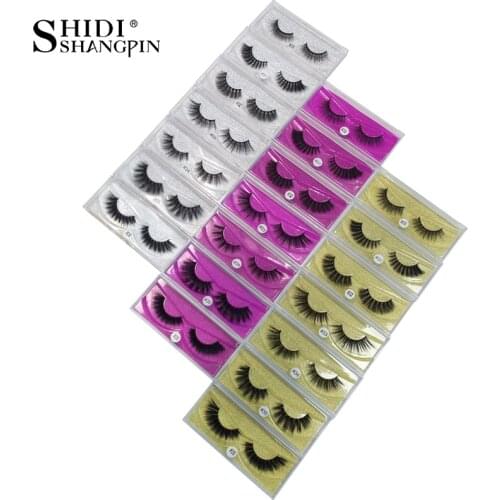 SHIDISHANGPIN 1 pair mink eyelashes natural long 3d false lashes 1cm-1.5cm 3d mink lashes false eyelash 1 box eyelashes #3