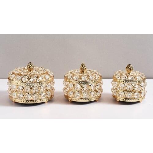 Crystal Jewelry Box Storage Box Ring Display Lady Case Portable Jewelry Organizer for Necklaces Joyeros Organizer